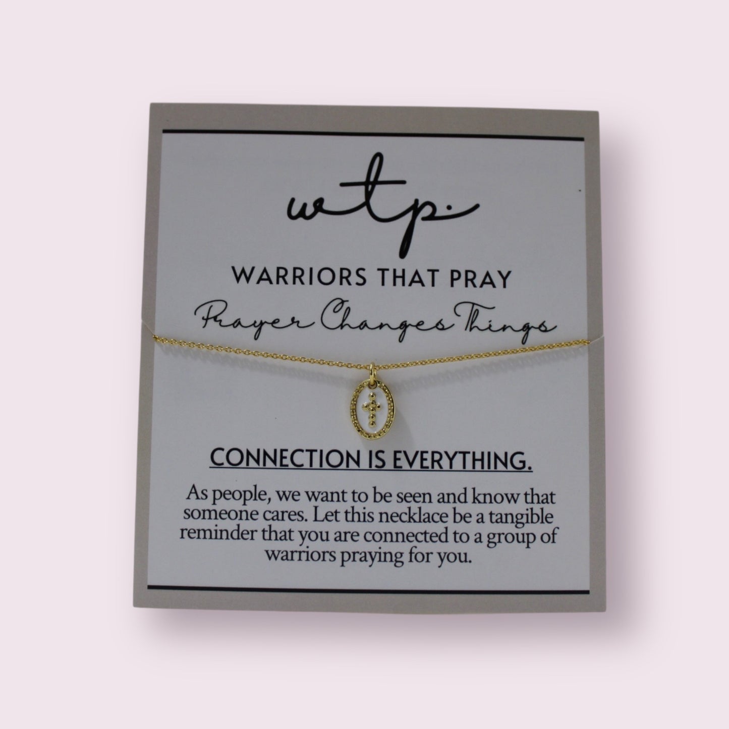 Elegant Graceful Journey Necklace on a card, featuring an adjustable 18k gold plated chain for timeless style.