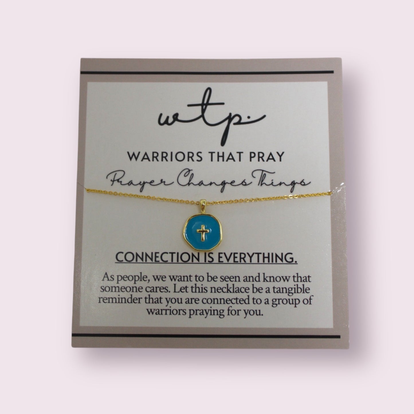 Heavenly Light Necklace (teal) featuring a gold plated adjustable chain, perfect for those who cherish meaningful connections.