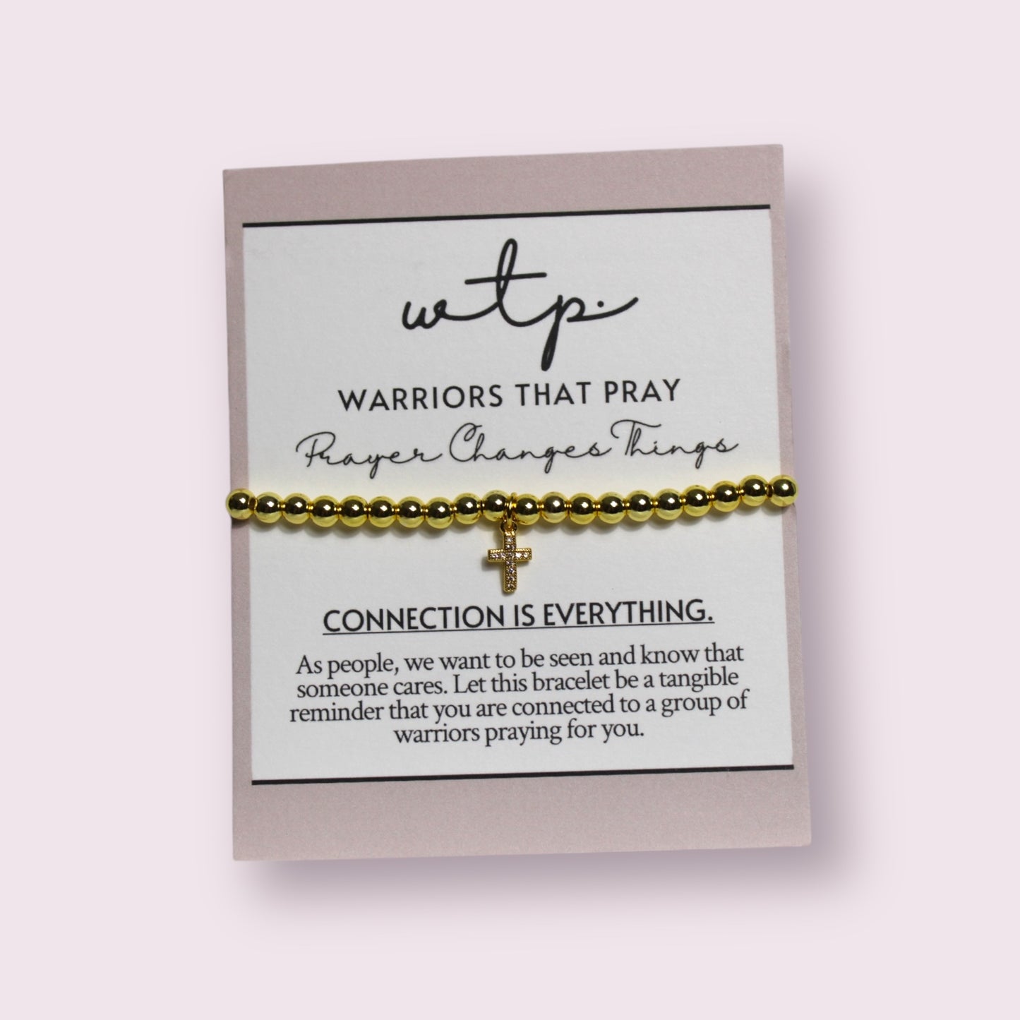 Elegant Sacred Promise Bracelet featuring 18k gold plated beads, perfect for meaningful connections.