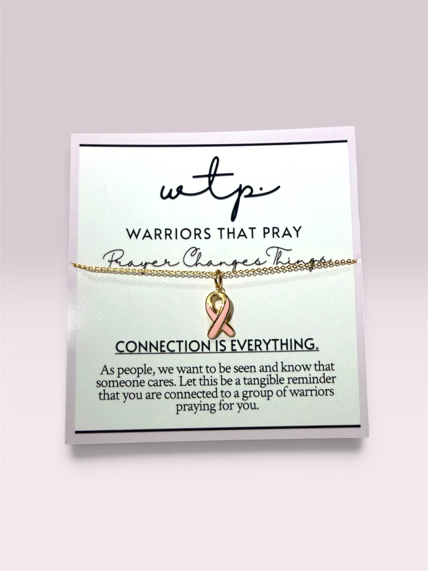 Breast Cancer Ribbon Necklace