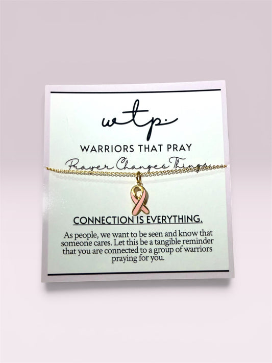 Breast Cancer Ribbon Necklace
