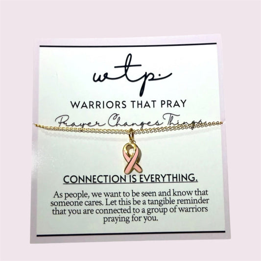 Breast Cancer Ribbon Necklace
