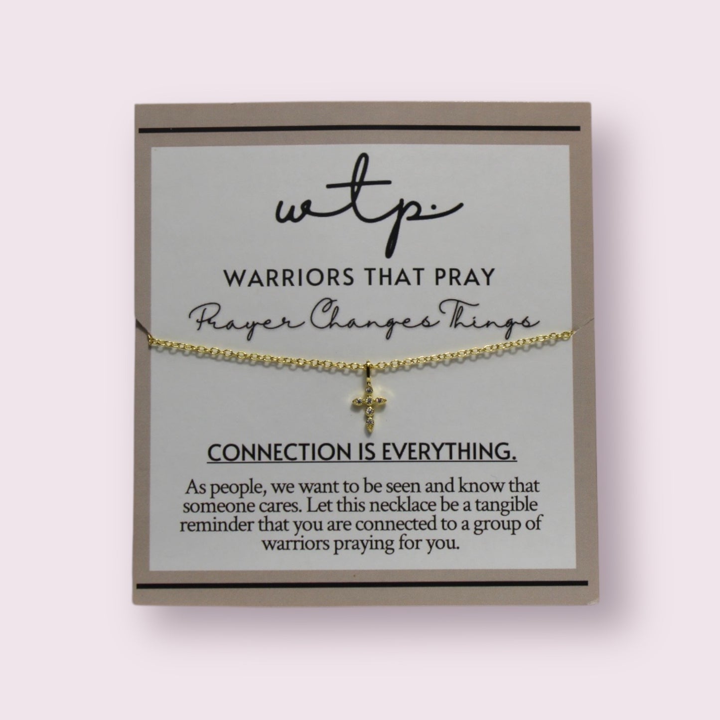 Elegant 18k gold plated Victory Necklace on an adjustable 18-inch chain, perfect for meaningful connections.
